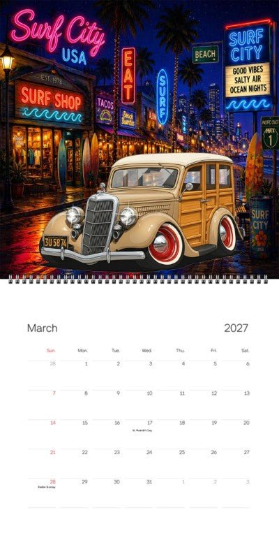 2027 Woodie Neon Calendar 3U5874-CA