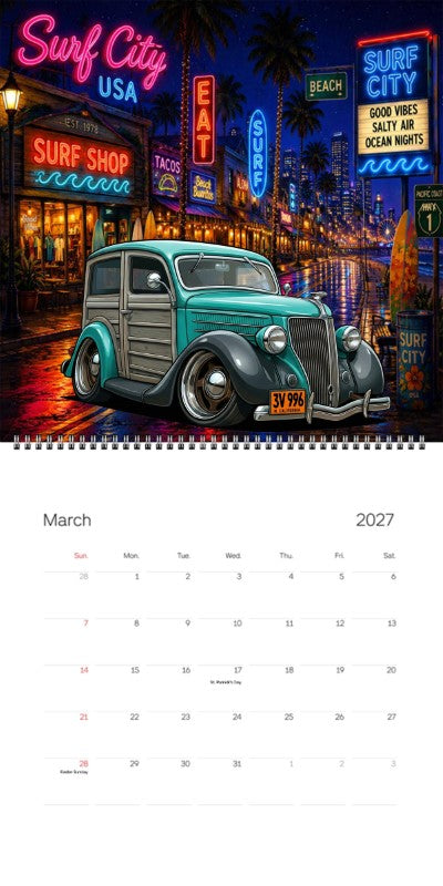 2027 Woodie Neon Calendar 3V996-CA