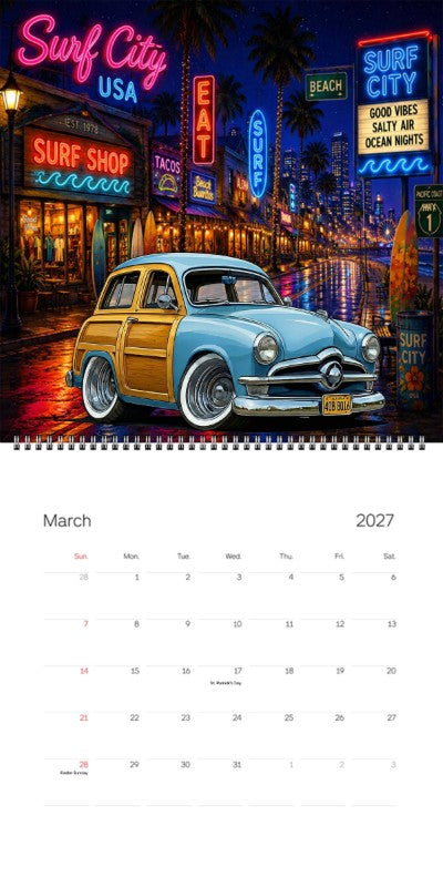 2027 Woodie Neon Calendar 40B8016-CA