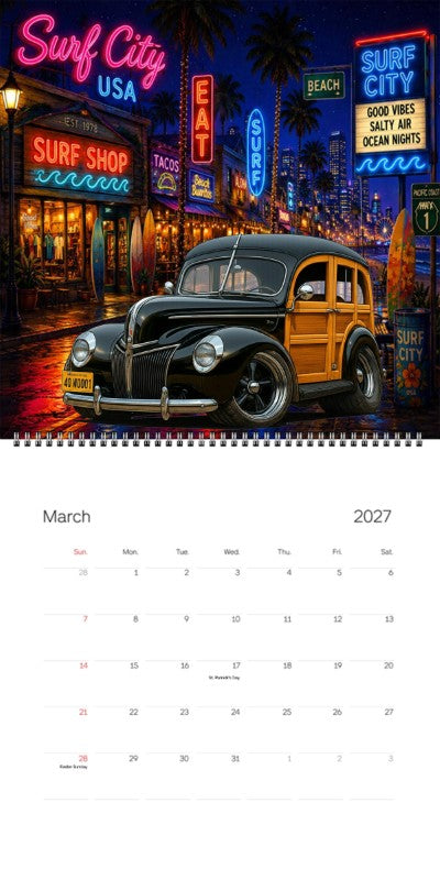 2027 Woodie Neon Calendar 40WOODI-CA