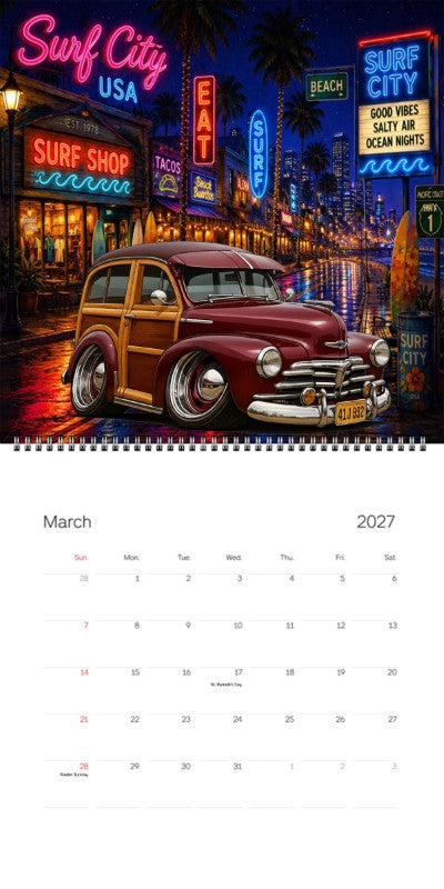 2027 Woodie Neon Calendar 41J992-CA