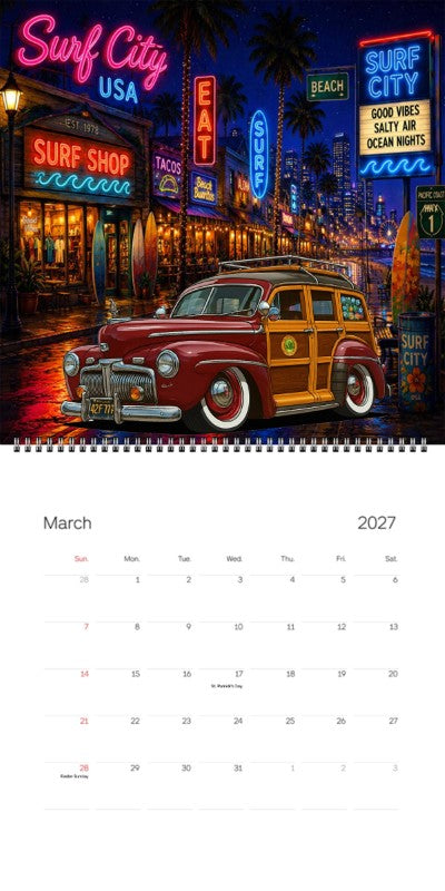 2027 Woodie Neon Calendar 42F777-CA