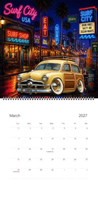2027 Woodie Neon Calendar 49763-OR