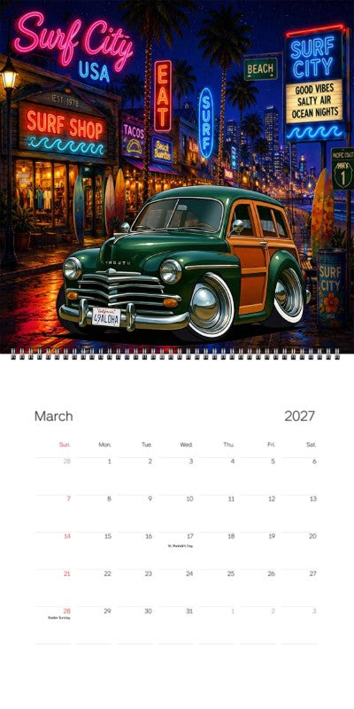 2027 Woodie Neon Calendar 49ALOHA-CA
