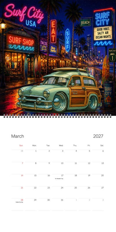2027 Woodie Neon Calendar 4A41040-CA