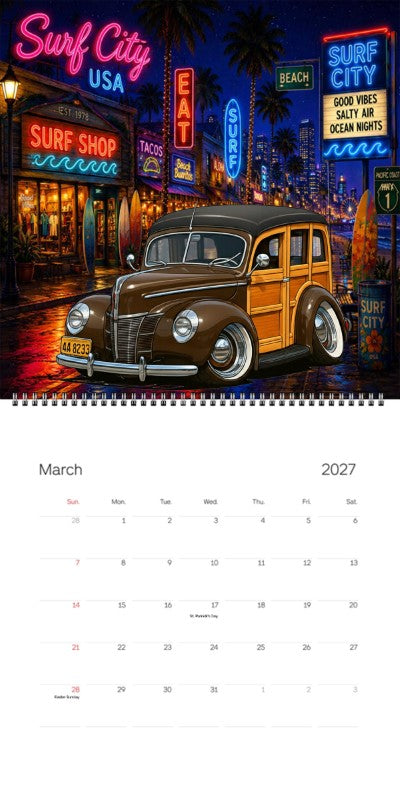 2027 Woodie Neon Calendar 4A8233-CA