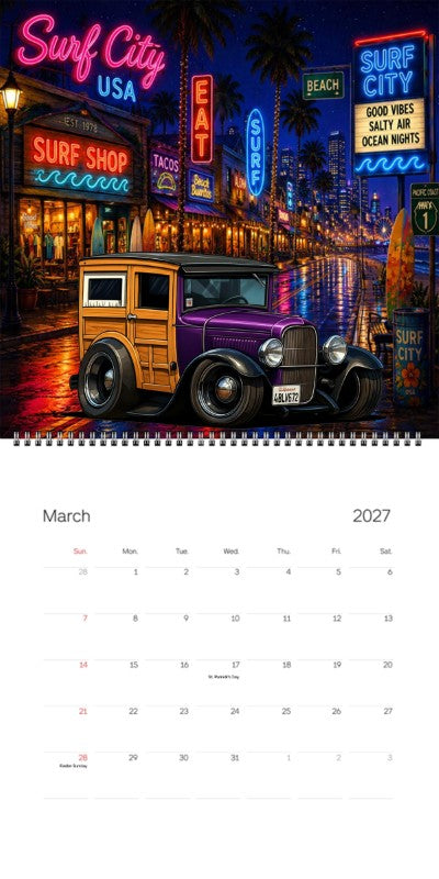 2027 Woodie Neon Calendar 4BLV672-CA