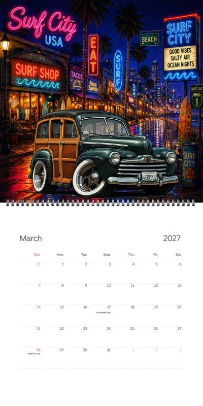 2027 Woodie Neon Calendar 4ERP909-CA