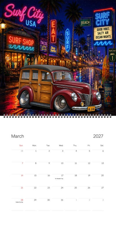 2027 Woodie Neon Calendar 4L618-CA