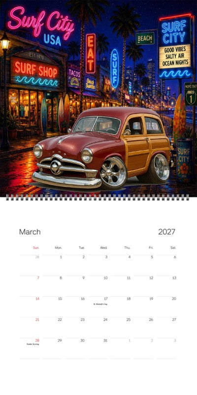 2027 Woodie Neon Calendar 4T9WOOD-CA