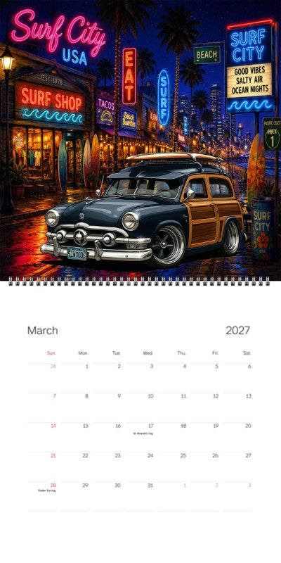 2027 Woodie Neon Calendar 51WOODE-NV