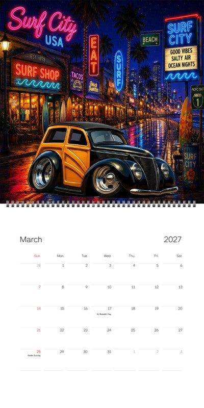 2027 Woodie Neon Calendar 5BIY336-CA