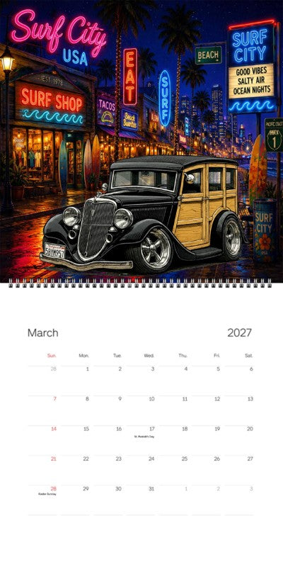 2027 Woodie Neon Calendar 5BYM957-CA