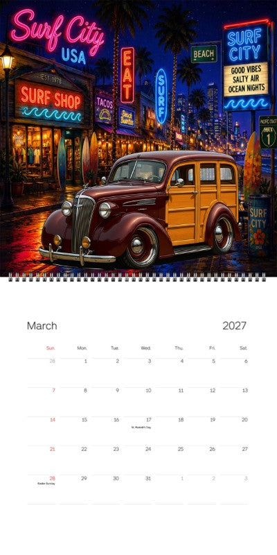 2027 Woodie Neon Calendar 5CZX655-CA