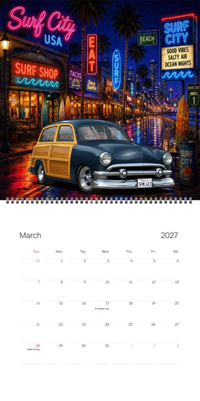 2027 Woodie Neon Calendar 5FML623-CA