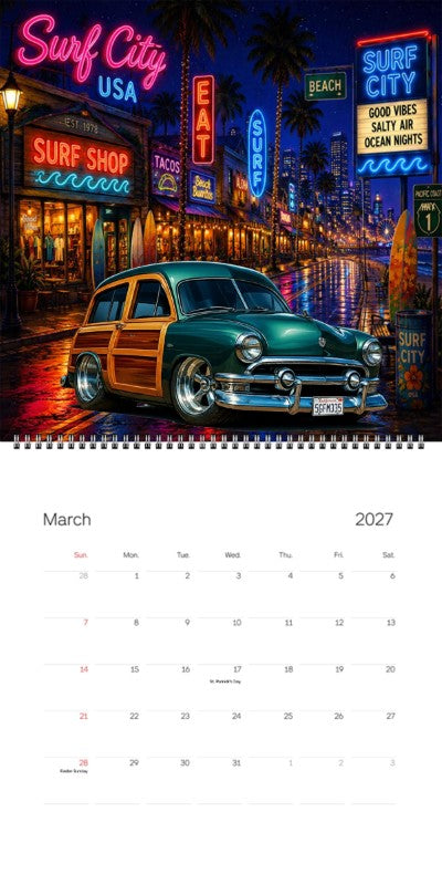 2027 Woodie Neon Calendar 5GFM335-CA