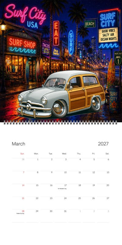 2027 Woodie Neon Calendar 5MML913-CA
