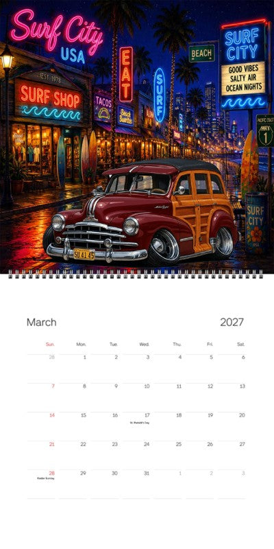2027 Woodie Neon Calendar 5U4145-CA