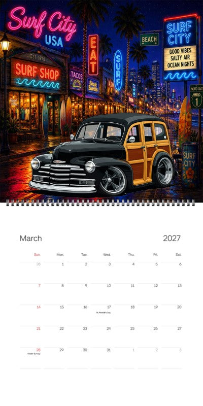 2027 Woodie Neon Calendar 5UKR164-CA