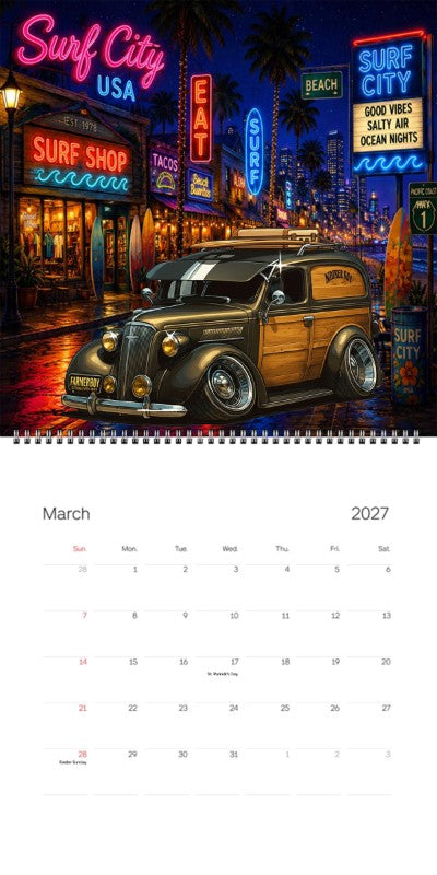 2027 Woodie Neon Calendar 5VBP544-CA