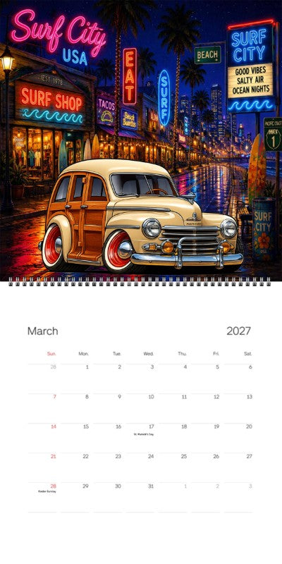 2027 Woodie Neon Calendar 5YBR785-CA