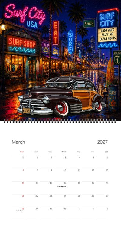 2027 Woodie Neon Calendar 61L519-CA