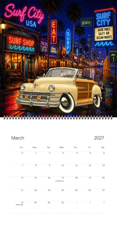 2027 Woodie Neon Calendar 66R173-CA