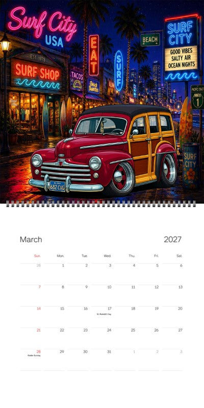 2027 Woodie Neon Calendar 682CVG-CA