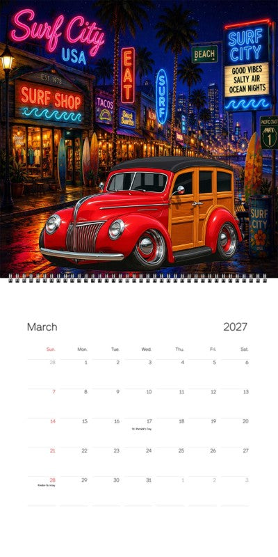 2027 Woodie Neon Calendar 6CCT016-CA