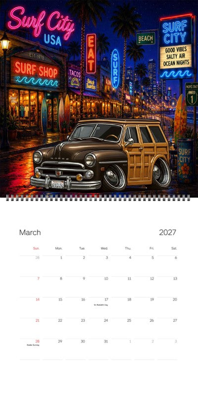 2027 Woodie Neon Calendar 6FEC454-CA