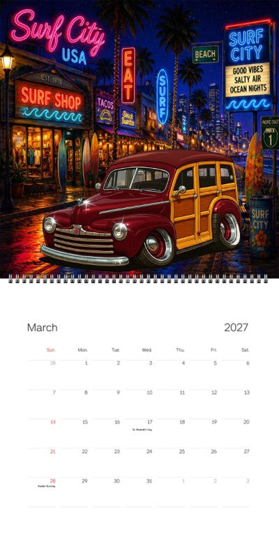 2027 Woodie Neon Calendar 6H6351-CA