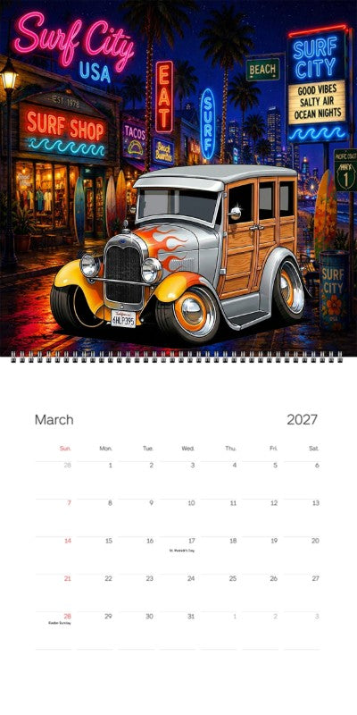 2027 Woodie Neon Calendar 6HLP395-CA