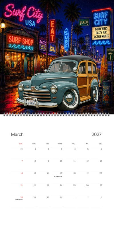 2027 Woodie Neon Calendar 6LXV814-CA