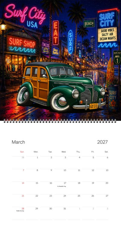 2027 Woodie Neon Calendar 6Q570-CA