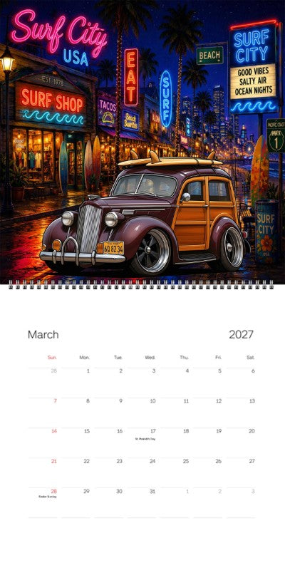 2027 Woodie Neon Calendar 6Q8234-CA