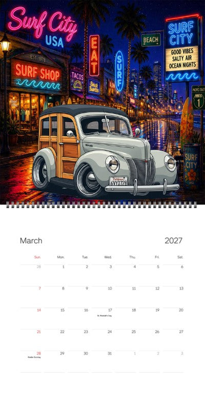 2027 Woodie Neon Calendar 6VYD728-CA