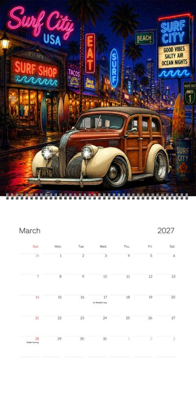 2027 Woodie Neon Calendar 6Y1053-CA