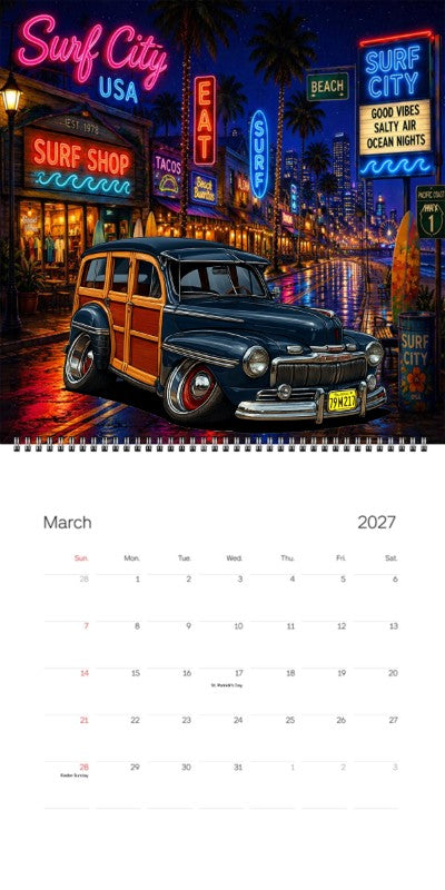 2027 Woodie Neon Calendar 79M217-CA