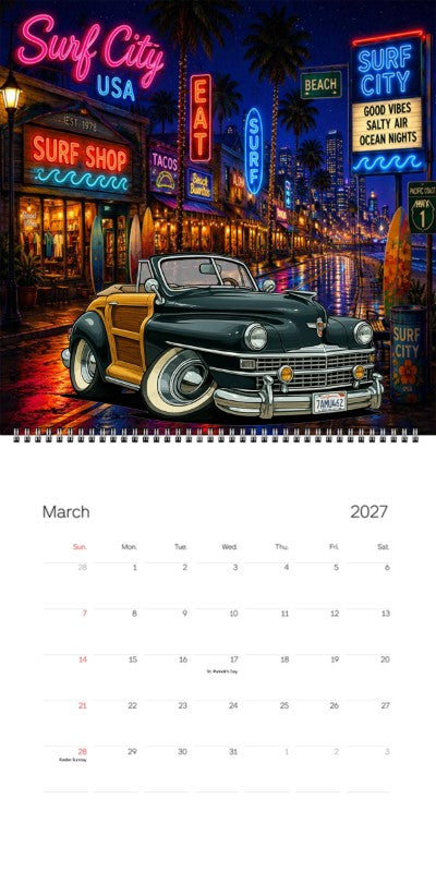 2027 Woodie Neon Calendar 7AMU462-CA