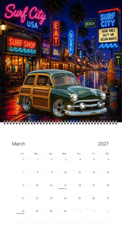 2027 Woodie Neon Calendar 7DDJ466-CA