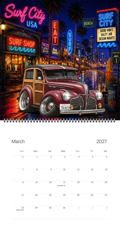 2027 Woodie Neon Calendar 7DLW604-CA