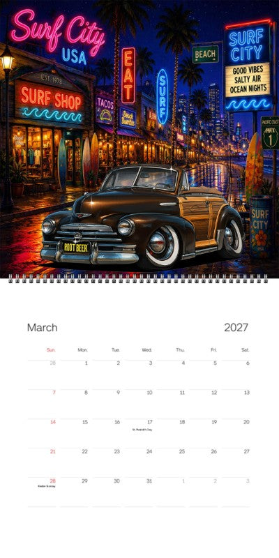 2027 Woodie Neon Calendar 7ELA466-CA