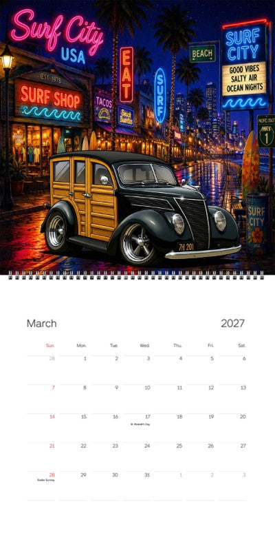 2027 Woodie Neon Calendar 7H201-CA