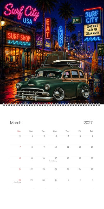 2027 Woodie Neon Calendar 7KOL223-CA