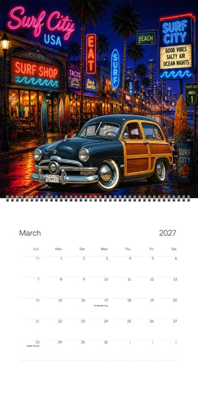 2027 Woodie Neon Calendar 7LPP977-CA