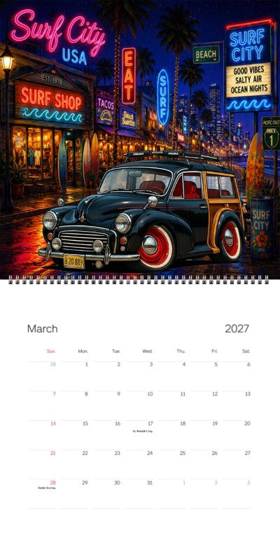 2027 Woodie Neon Calendar 7VFH252-CA