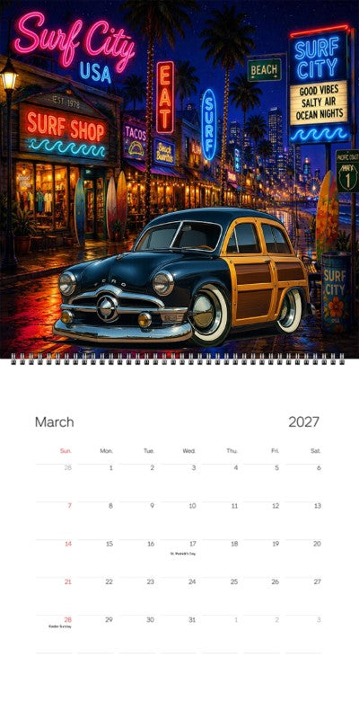 2027 Woodie Neon Calendar 7YOS690-CA