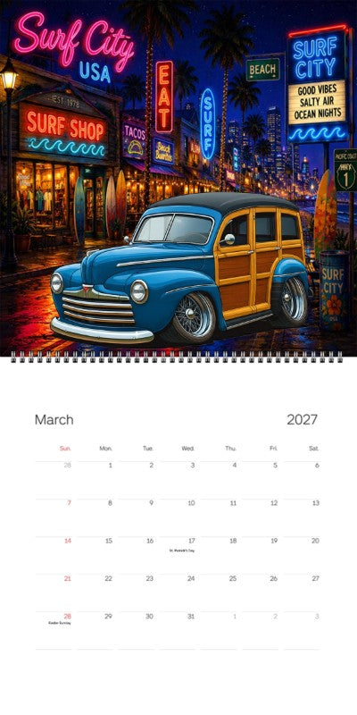 2027 Woodie Neon Calendar 888PKU-CA