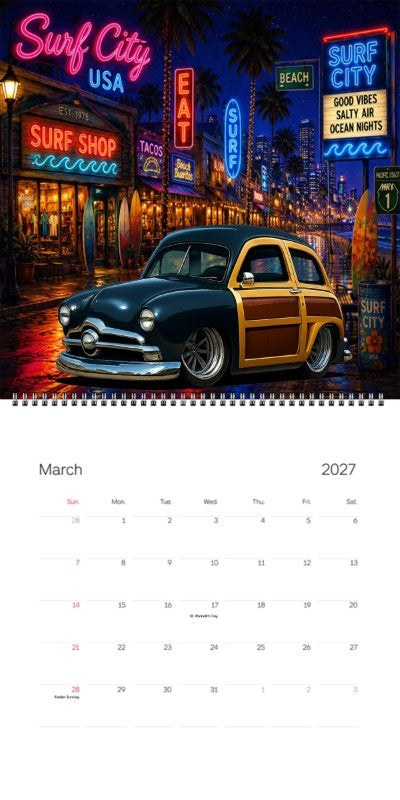 2027 Woodie Neon Calendar 8FJY151-CA