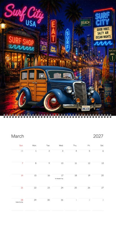 2027 Woodie Neon Calendar 8MQJ608-CA